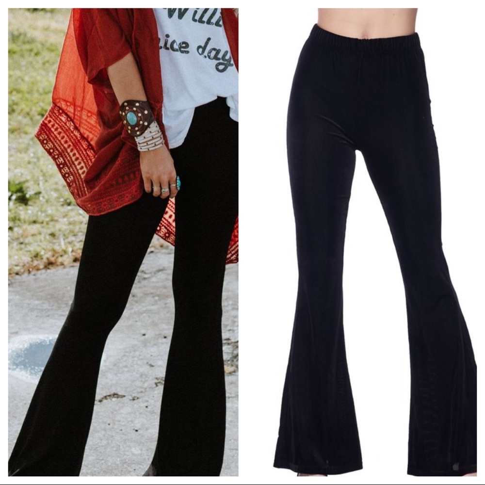 ✨RESTOCK ✨Black corduroy pull bell pants - Picture 3 of 7